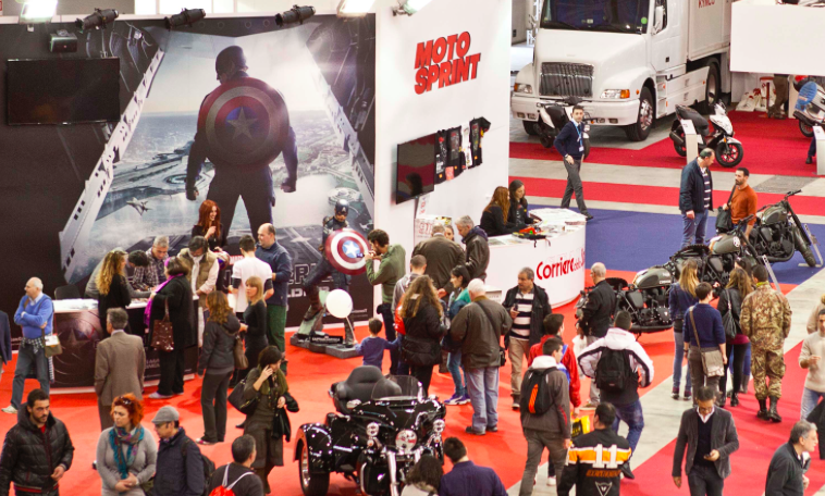 Captain America ai Moto Days alla Fiera di Roma