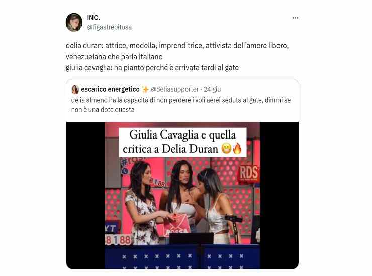 Giulia Cavaglia contro Delia Duran