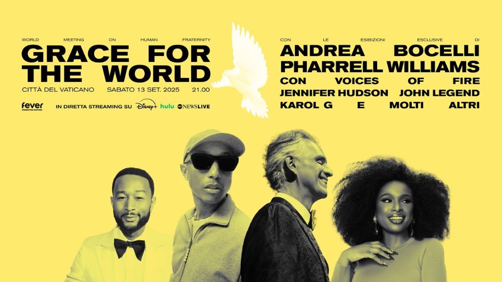 Grace for the World 2025, concerto gratuito a San Pietro: la scaletta ufficiale e come partecipare